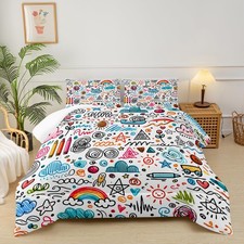 Comforter Sets for Girls Rainbow Full Size Bedding Set Cute and Soft/Fluffy P...