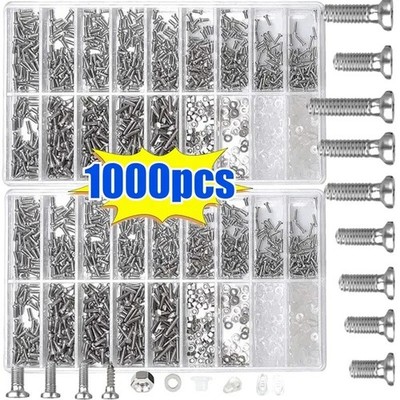 1000x Micro Brille Sonnenbrille Uhr Brille Schrauben Muttern Schraubendreher Reparatur Set