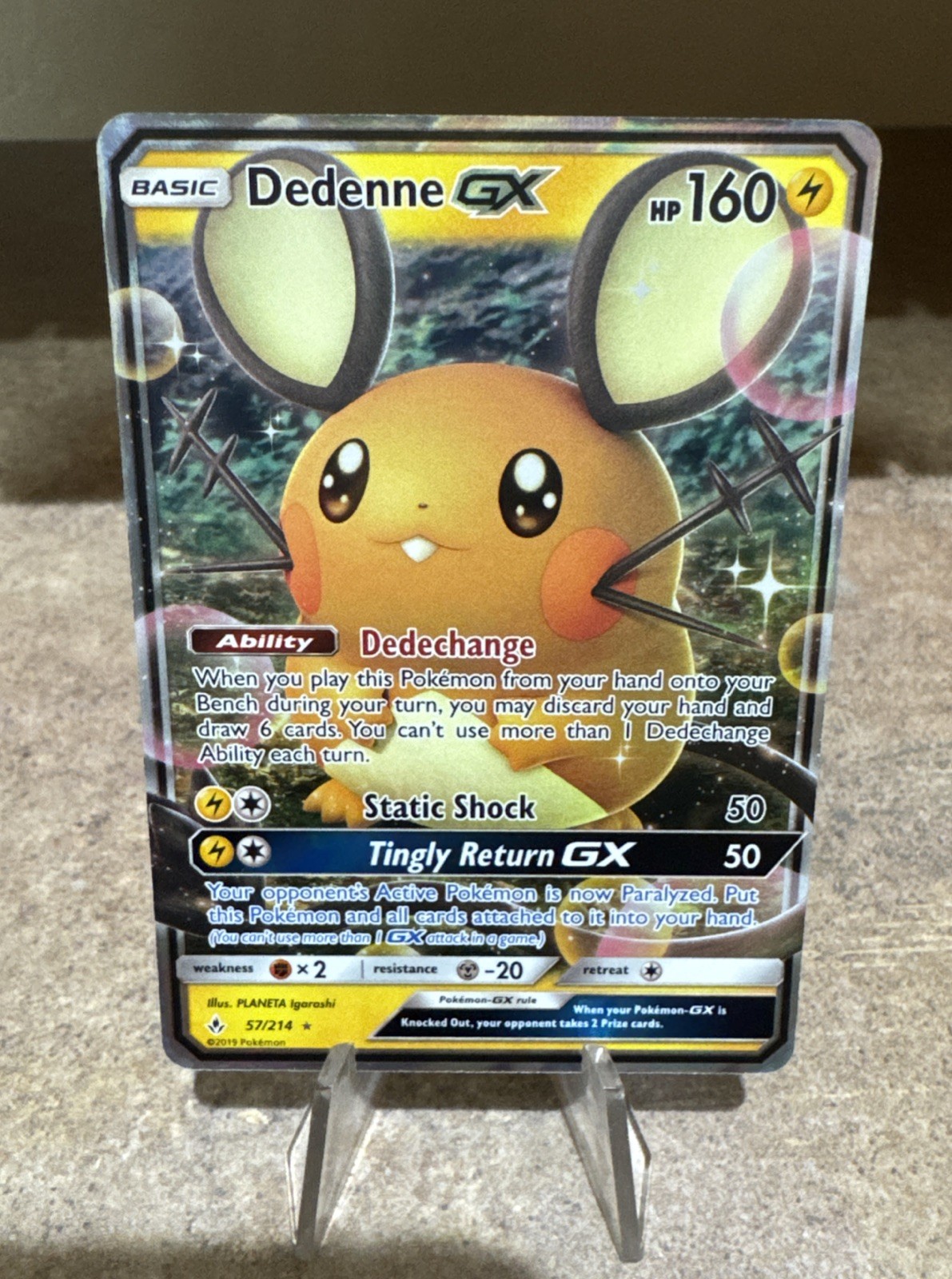 Dedenne GX 57/214 Pokémon SM Unbroken Bonds Ultra Rare Full Art Card English NM