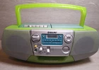 Sony CFD-V177 Vintage Boom Box Transparent Green Cassette 90s CD Player Radio 👀