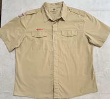 Boy Scouts Of America BSA Uniform Shirt Mens 3XL Tan Short Sleeve Camping Vented