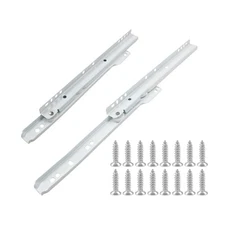 1 Pair Drawer Slides, White Coated Steel Drawer Track, Removable Bottom 10 Inch