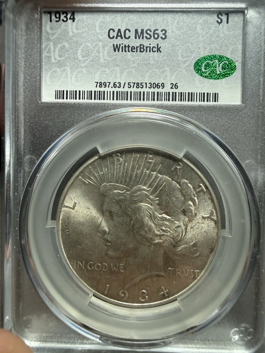 MS 63 Graded 1934 Year Peace Dollars (1921-1935) for sale | eBay