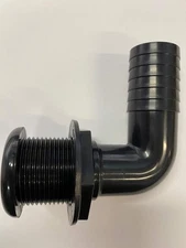 Boat Marine 1-1/8 inch 90 Degree Black Thru Hull Fitting