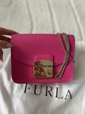FURLA Metropolis Pink Crossbody Leder Tasche - Top Zustand