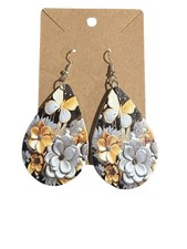 NEW novelty fashion EARRINGS dangle butterflies flowers gold silver black