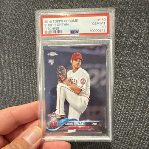 2018 Topps Chrome Shohei Ohtani #150 Rookie White Jersey PSA 10 Baseball Card
