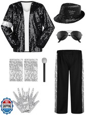 AOTHSO 8 Pieces Kids Dance Star Costume, 80s 90s Boys Pop Stage Outfits for H...