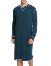 SWOMOG Mens Nightgown Long Sleeve Lounge, Sleep Henley Shirt Pajama Big Tall...