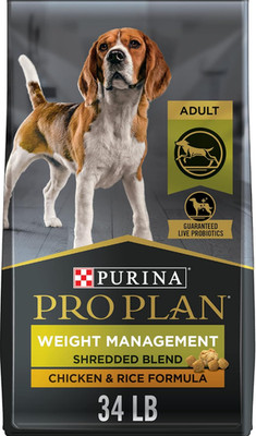 Purina Pro Plan Weight Management Dog Food Chicken Rice 34 lb Dry