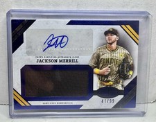 2025 Topps Tier One Baseball Jackson Merrill Jumbo Relic AUTO Blue Foil /99