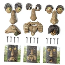 Tree Faces Decor Outdoor, Tree Face Outdoor Statues Old Man Trees Hugger 3 Pack