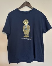 Polo Ralph Lauren Men's Navy Polo Bear Graphic Classic Fit Crew-Neck T-Shirt Med