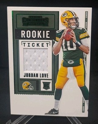 2020 Panini Contenders Green Foil Rookie Ticket #RSV-JLO Jordan Love Patch SP RC