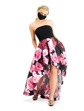 SPEECHLESS Womens Sleeveless Strapless Full-Length Prom Hi-Lo Dress