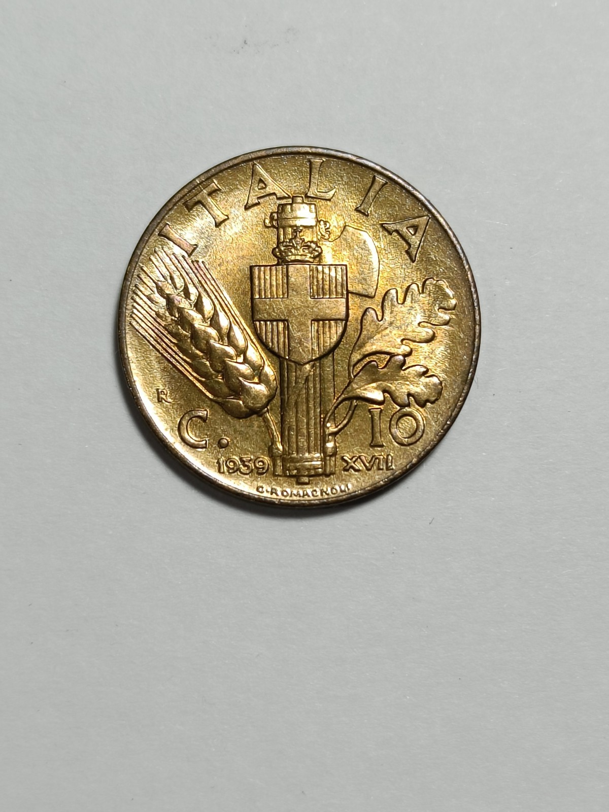  VITTORIO EMANUELE III - 10 CENTS 1939 - UNC F1095