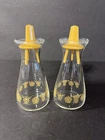 Vtg Pyrex BUTTERFLY GOLD Glass Salt & Pepper Shaker Set Floral Corelle 70's EUC