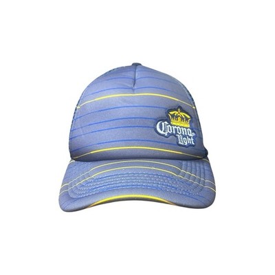 Corona Light Navy With Yellow Stripes Adjustable Mesh SnapBack Trucker Hat