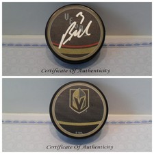 Brayden McNabb Autographed Signed Vegas Golden Knights Puck COA Reverse Retro