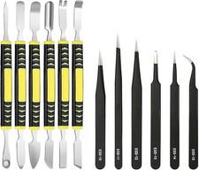 VesperaMirage 12 Piece Repair Tool Kits: 6 Antistatic Tweezers + 6 Pry Tools for