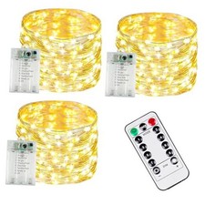 3-Pack 78FT 240 LED Fairy Lights Battery Operated with Timer 3 Pack Warm White