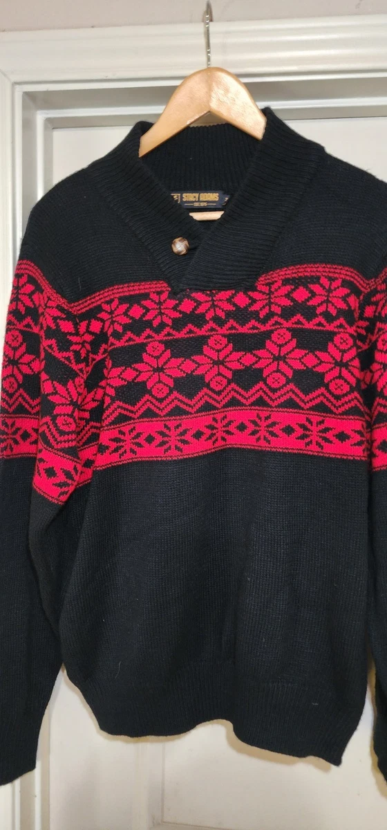 STACY ADAMS アーカイブデザインニットセーター 本革レザー切り替え 