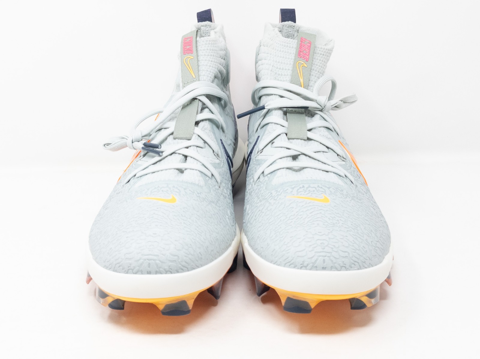 [Sz 11.5] Nike Alpha Huarache NXT MCS Mid Baseball Cleats Grey Orange HF1132-001 thumbnail 2