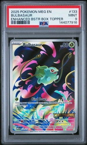 2025 POKEMON MEG EN-MEGA EVOLUTION ENHANCED BOOSTER BOX TOPPER BULBASAUR PSA 9