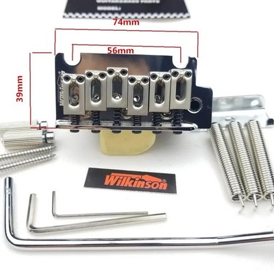 Wilkinson WOV06 2-Point Guitar Tremolo Bridge for St Guitar, Chrome Finish