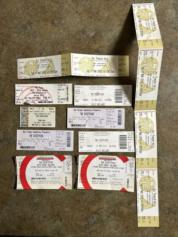2010s Chieftains Concert Tickets
