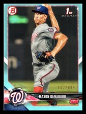 2018 Bowman 1st Draft Sky Blue #BD-164 Mason Denaburg /499 Washington Nationals