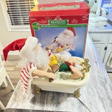 Rare 1995 Telco Motionette Rub-A-Dub Talking Santa In The Bath Tub CHRISTMAS