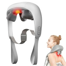 Neck and Shoulder Massager with Heat, Deep Tissue 3D Kneading Massage Pillow ...