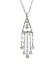 2.48 CT Diamonds 18K White Gold Drop Necklace 16"