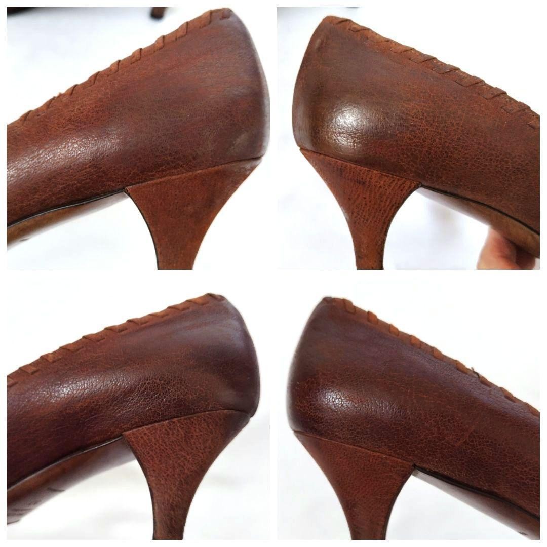 PRADA Leather Flower Patchwork Mid Heels Size: 7 … - image 6