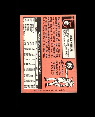 1969 Topps 453 Mike Cuellar VG #D1.400595 - Bild 2 von 2