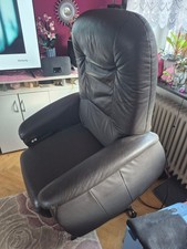 Relaxsessel Leder Grau  Elektrisch mit Aufstehhilfe