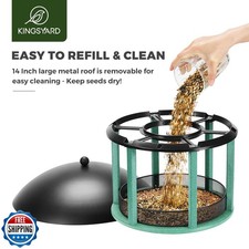 Kingsyard Large Platform Bird Feeder for Outside, Tray Bird Feeder with Weath...