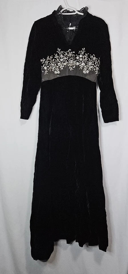 复古 20 世纪 50 年代凯茨第一大道丹佛黑色天鹅绒水钻礼服精品 — 第 2/4 张图片