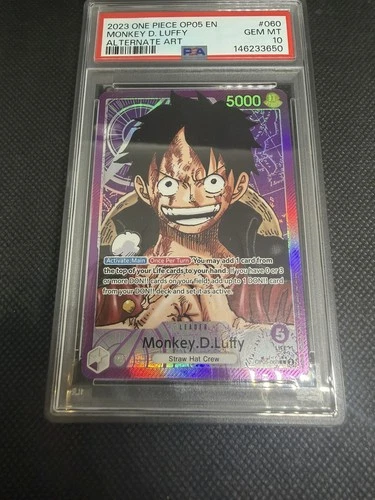 2023 One Piece New Era Monkey.D.Luffy Leader Alt Art #OP05-060 PSA 10 GEM MINT