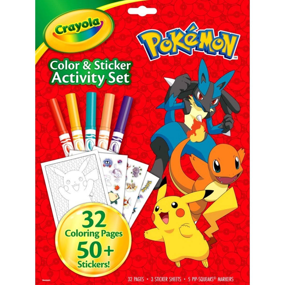 Crayola Pokemon Color y Pegatina Actividad Set 32 Páginas y 50+ Pegatinas - Nuevo