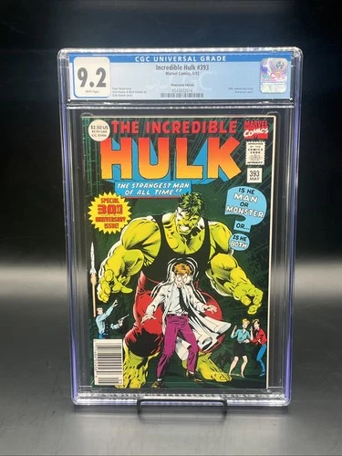 Incredible Hulk #393 (Marvel Comics May 1992) Newsstand CGC Graded 9.2 Wht Pgs