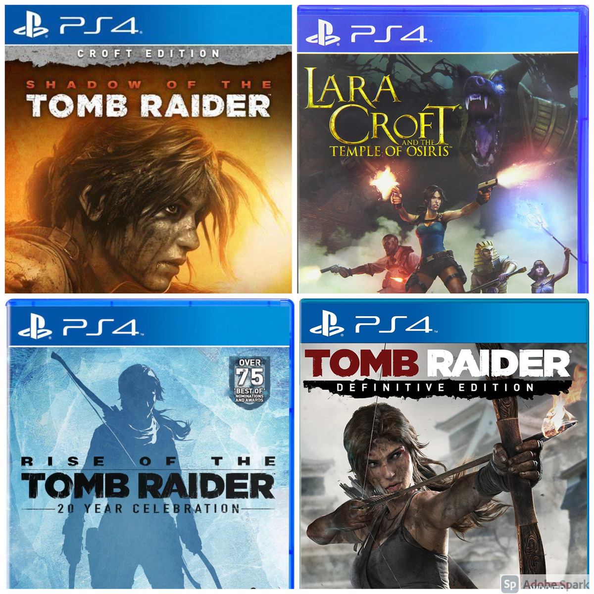 Lara Croft Tomb Raider PlayStation PS4 Games - Choose Your Game