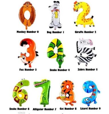 Animal Safari Number Balloons Party