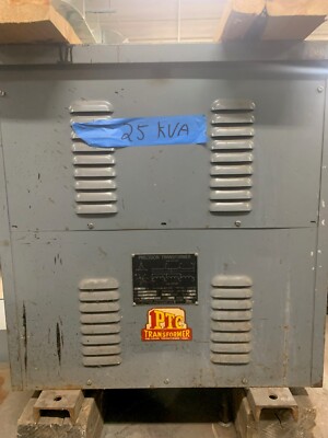 PTC PRECISION TRANSFORMER 25 KVA H.V 480 L.V 208Y/120 3PH