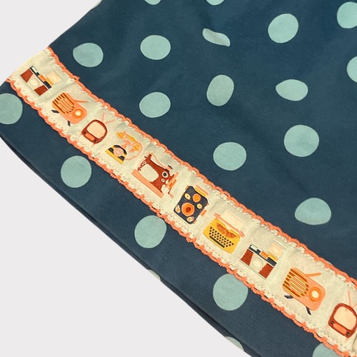 Matilda Jane Girls 4 Aqua Blue Dot Sewing Machine Typewriter Dress 2020 - Picture 2 of 4