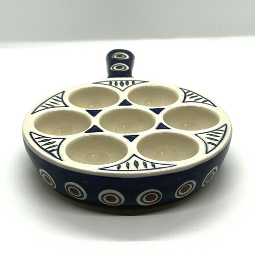 Polish Pottery Snail Pan Escargot Dish 7 Hole Wiza Ceramic Porcelain - Imagen 9 de 10