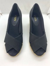 Chaps Dakota Black Espadrille Wedge Casual Dress Womens Shoes Sz US 9.5 M