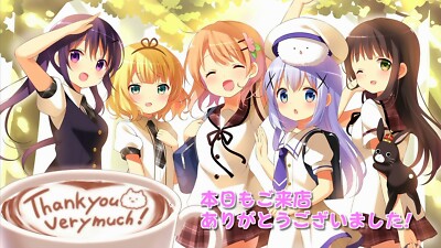 Anime gochuumon wa usagi desu ka girls purple hair open CCG Gaming Mat Desk