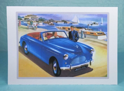 Austin A40 Sports - GRUSSKARTE - Oldtimer Memorabilia - innen leer